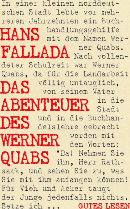 Das Abenteuer des Werner Quabs - Ханс Фаллада