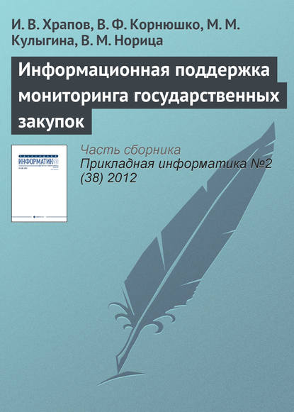 Информационная поддержка мониторинга государственных закупок - И. В. Храпов