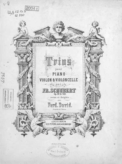 Trios pour piano, violon et violoncelle par Fr. Schubert - Франц Петер Шуберт